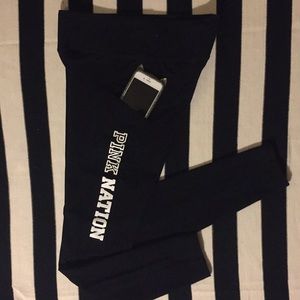 VS Pink Flat Waist Pocket Leggings